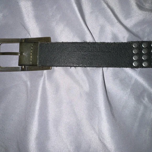 Zadig & Voltaire Olive Green Leather Studded Belt with Metal Buckle size T1 (M) - Picture 13 of 14